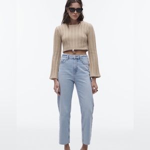 Zara high-waisted five pocket jeans